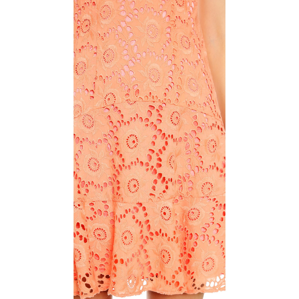 Nanette Lepore Dress A-line Sz 12 Eyelet Coral NWT - Picture 3 of 8